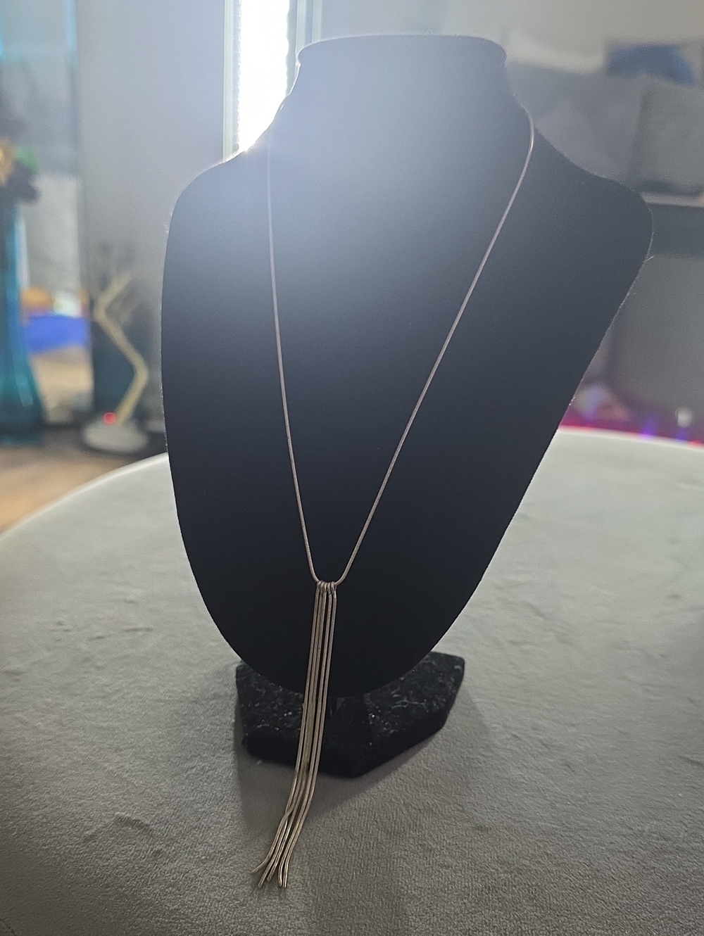 Source Unknown Silver Multi-Strand Tassel Necklace